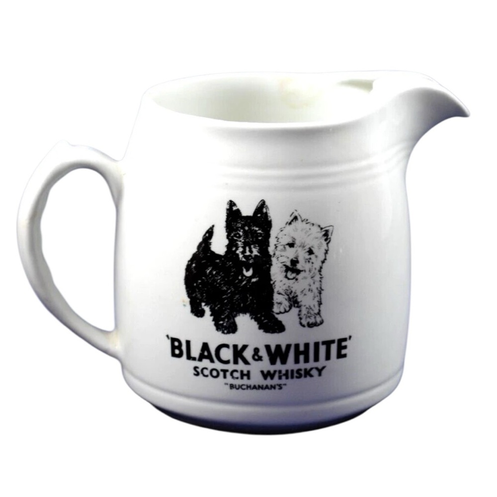 Buchanan Blend Black and White Scotch Whiskey Ceramic Pitcher